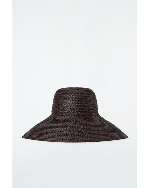 COS Brown Wide-brim Straw Hat