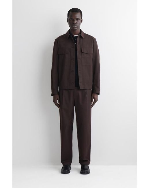 COS Brown Relaxed Cotton Overshirt for men