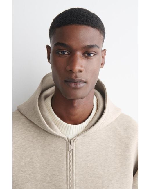 COS Natural Oversized Scuba-Jersey Zip-Up Hoodie for men