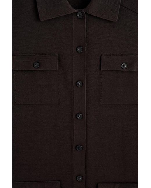 COS Black Pocket-Detail Knitted Cotton Mini Dress