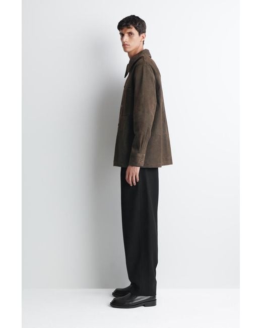 COS Brown Corded Suede Overshirt for men
