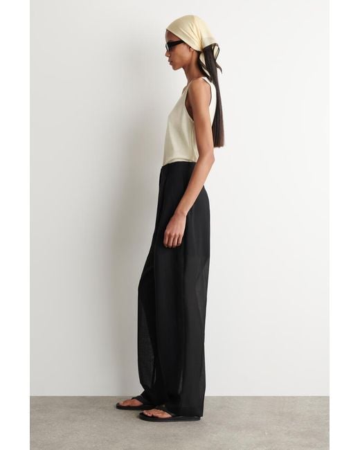 COS Natural Contrast-Tipped Knitted Wool Tank Top
