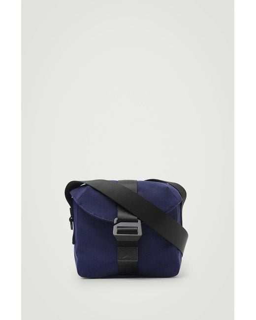 COS Blue Grid Crossbody Bag for men