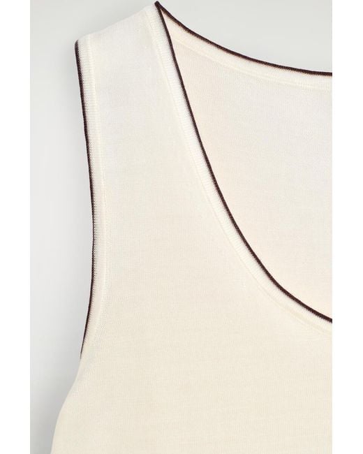 COS Natural Contrast-Tipped Knitted Wool Tank Top