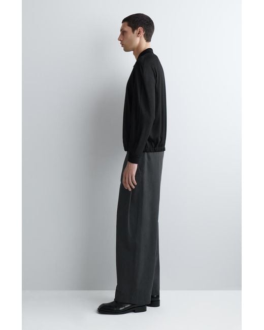 COS Black Wool-Jersey Bomber Jacket for men