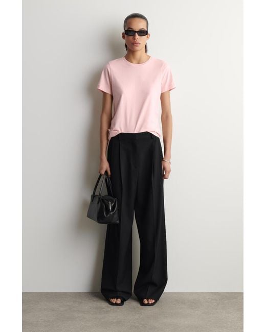 COS Pink Cotton Crew-Neck T-Shirt