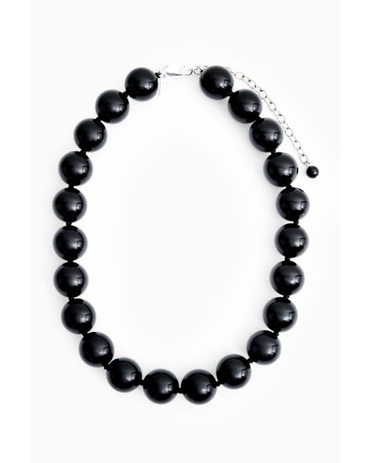 COS Black Beaded Onyx Necklace