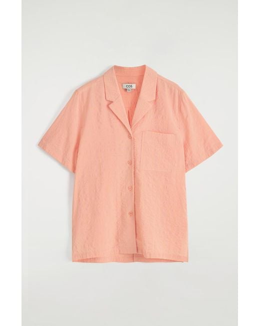 COS Pink Textured Resort Shirt