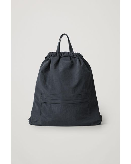 COS Blue Drawstring Backpack for men