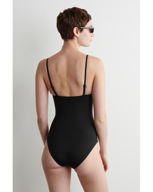 COS Black Bandeau Swimsuit
