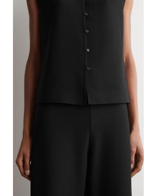 COS Black Cropped Straight-Leg Trousers