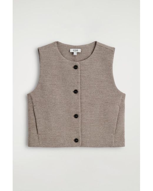 COS Gray Boiled Merino Wool Vest