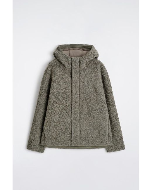 COS Green Hooded Teddy Jacket for men