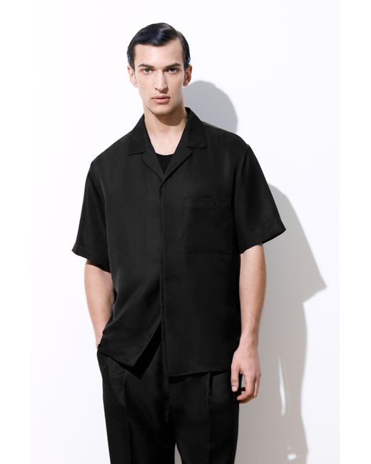 COS Black The Silk Resort Shirt for men