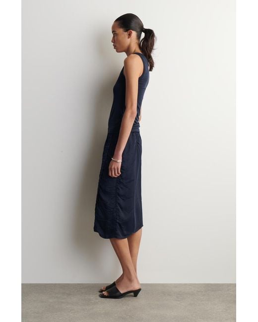 COS Blue Scoop-Neck Silk-Jersey Tank Top