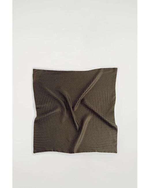 COS Brown Polka-Dot Silk Scarf