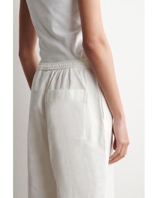 COS White Cotton Straight-Leg Drawstring Pants
