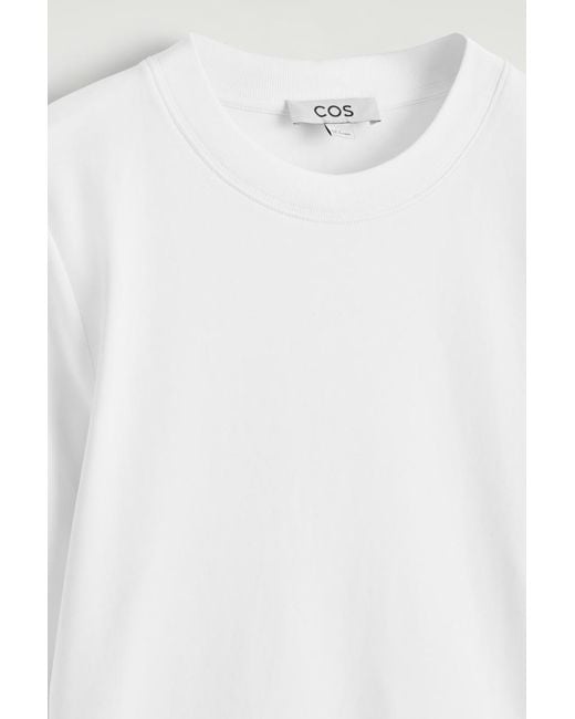COS White Clean Cut Long-Sleeved T-Shirt
