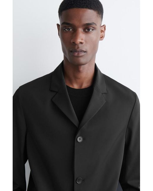 COS Black Slim Unstructured Tech-Twill Blazer for men
