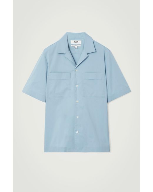 COS Blue Short-sleeved Utility Shirt for men