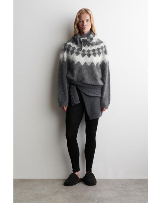 Sciarpa Fair Isle di COS in Gray