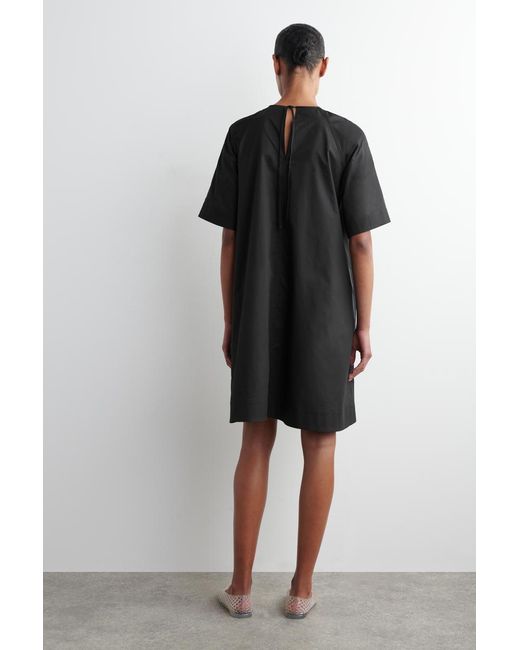 COS Black Tie-Back A-Line Mini Dress
