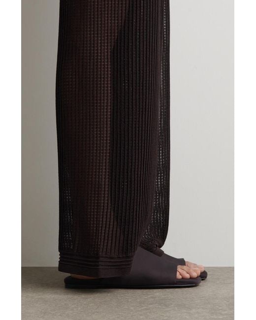 COS Brown Scuba Square-Toe Mules