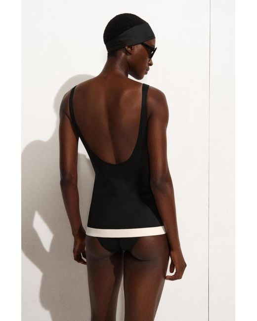 COS Black Colour-Block Scuba Tank Swimsuit