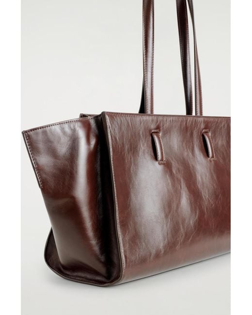 COS Brown Monument Tote Bag