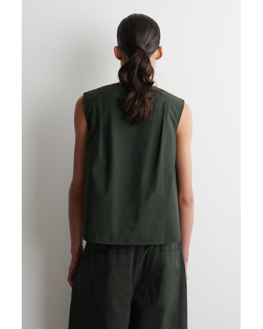 COS Black Pleated Sleeveless Top