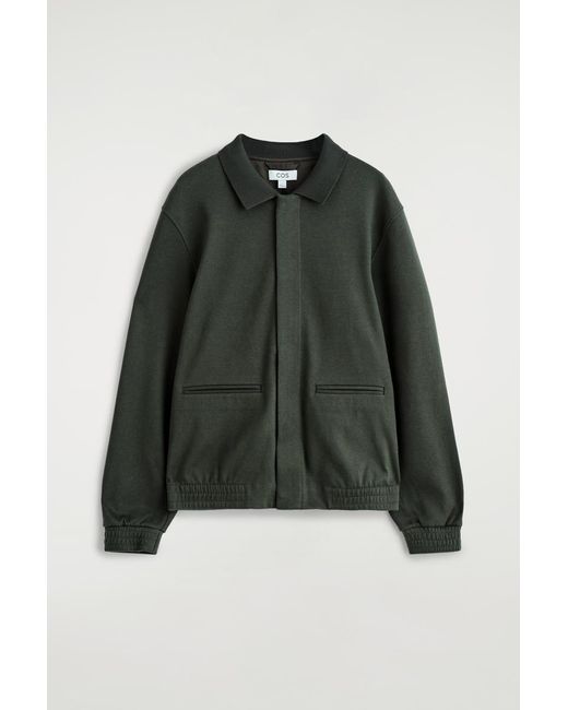 COS Green Jersey Harrington Jacket for men