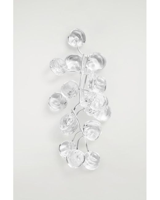 COS White Cascading Brooch