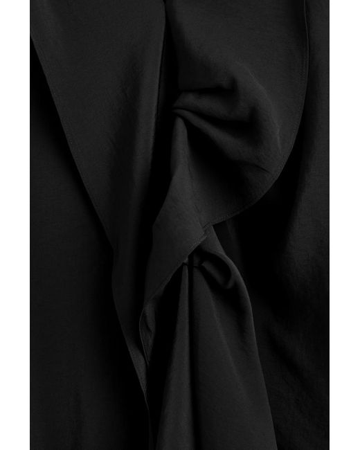 COS Black Ruffled Draped Blouse