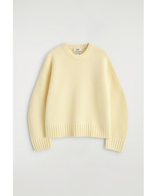 COS Natural Chunky Pure Cashmere Crew-Neck Sweater