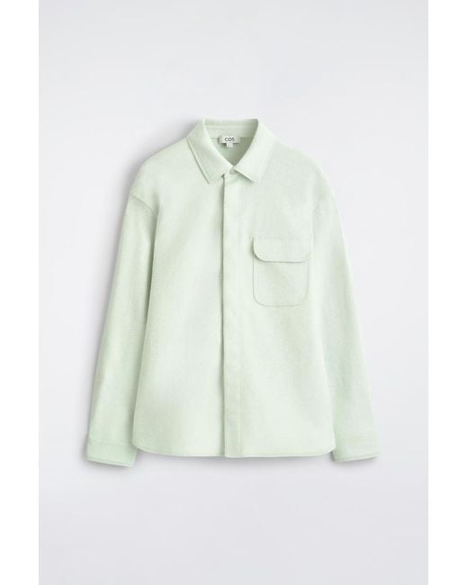 COS Green Boiled-Wool Overshirt for men