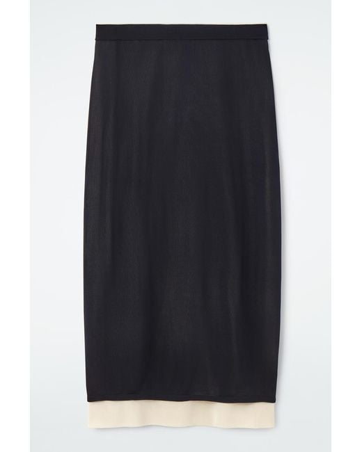 COS Blue Layered Knitted Skirt