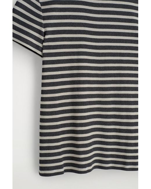 COS Black Shrunken Slim Ribbed T-Shirt