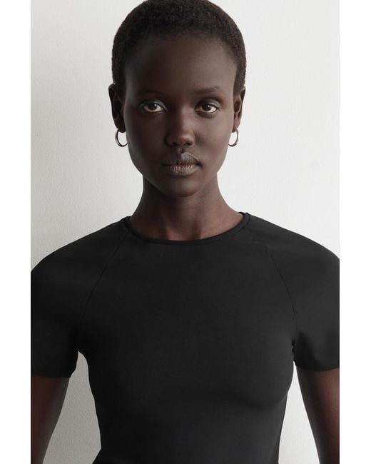 COS Black Interlock Jersey T-Shirt