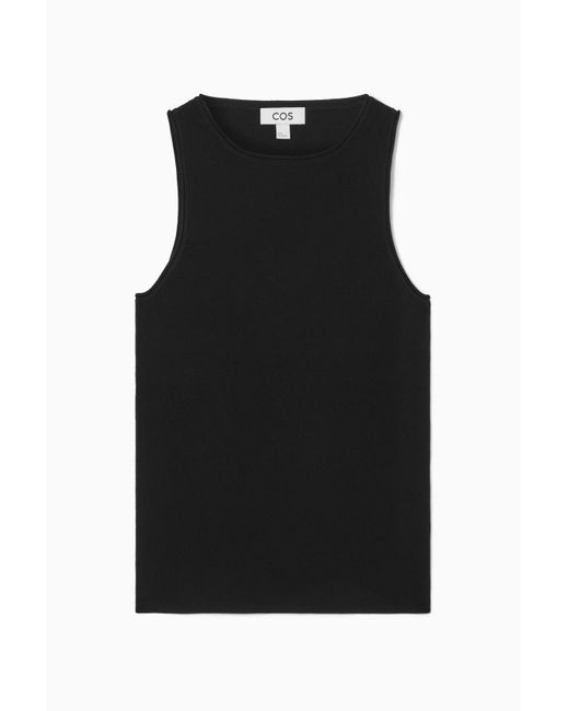 COS Black Tubular Knitted Tank Top
