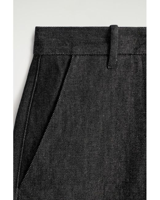 COS Black Relaxed-Fit Wide-Leg Denim Trousers