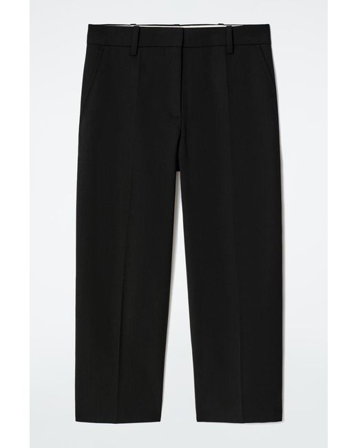 COS Black Wool-Blend Capri Trousers