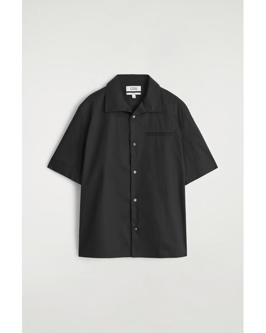 COS Black Pima Cotton Resort Shirt for men