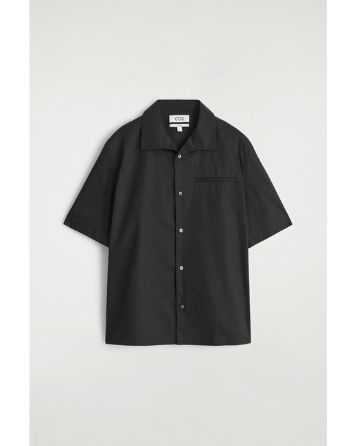 COS Black Pima Cotton Resort Shirt for men