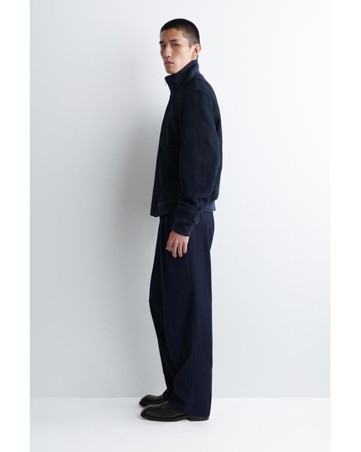 COS Blue Suede Flight Jacket for men