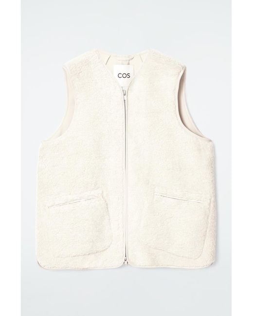 COS Natural Oversized Faux Shearling Gilet