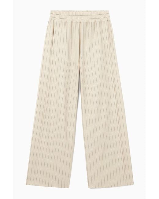 COS Natural Pinstriped Straight-leg Trousers