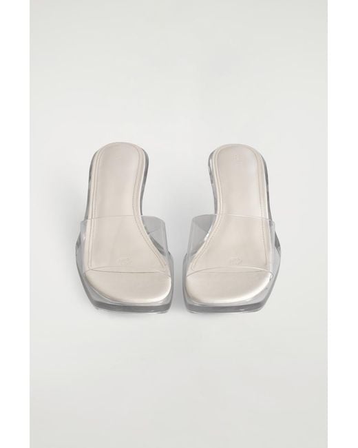 COS White Perspex Kitten-Heel Mules