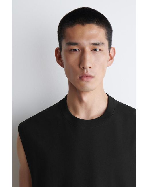 COS Black Relaxed Cotton-crepe Vest for men