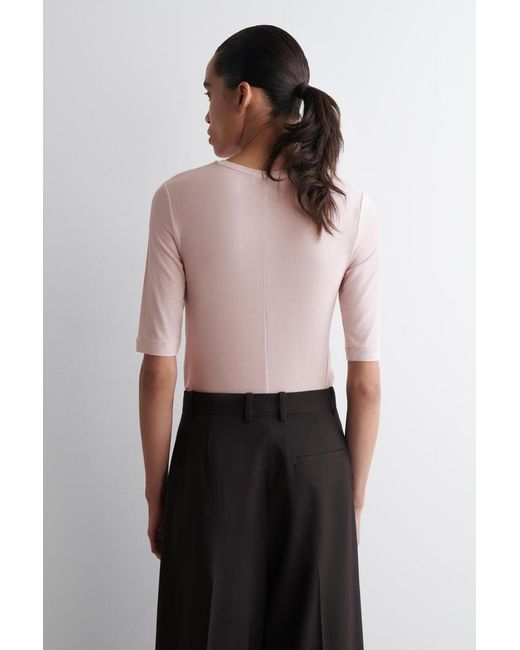 COS Pink Slim Lightweight T-Shirt