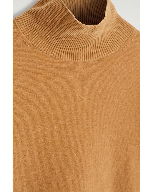 COS Natural Chenille Mock-Neck Sweater